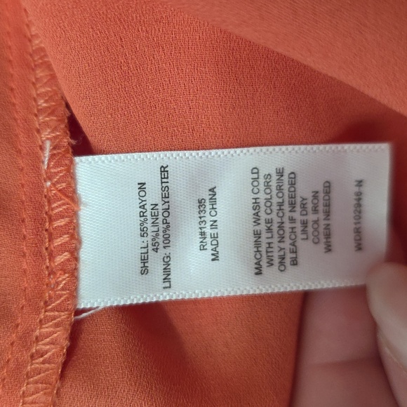 Socialite Jillian Tie Front Mini Dress Rust Orange Sienna Peach Womens Size XL - Picture 8 of 8